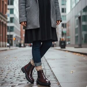 Burgundy Chelsea Rainboots- Size 6us